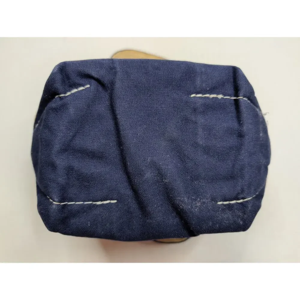 L.L. Bean Mini Boat and Tote Blueberry Embroidered USA Made Canvas Bag Blue 8''
